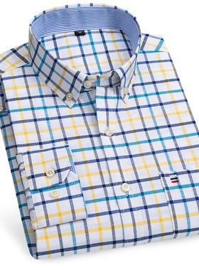 100% ure Cotton Oxford Shirts for en Long Sleee  laid Shirt