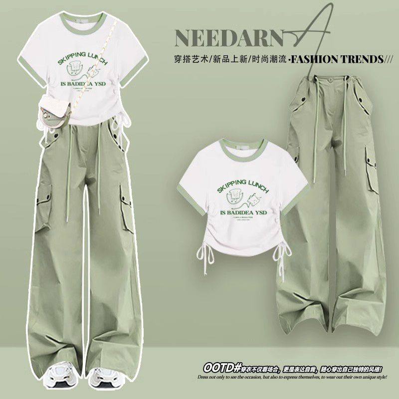 女童夏季套装2025新款薄款甜酷短袖洋气学院风超好看多巴胺工装裤,童装/婴儿装/亲子装,套装,淘宝优惠券,粉丝福利购,淘宝优惠卷