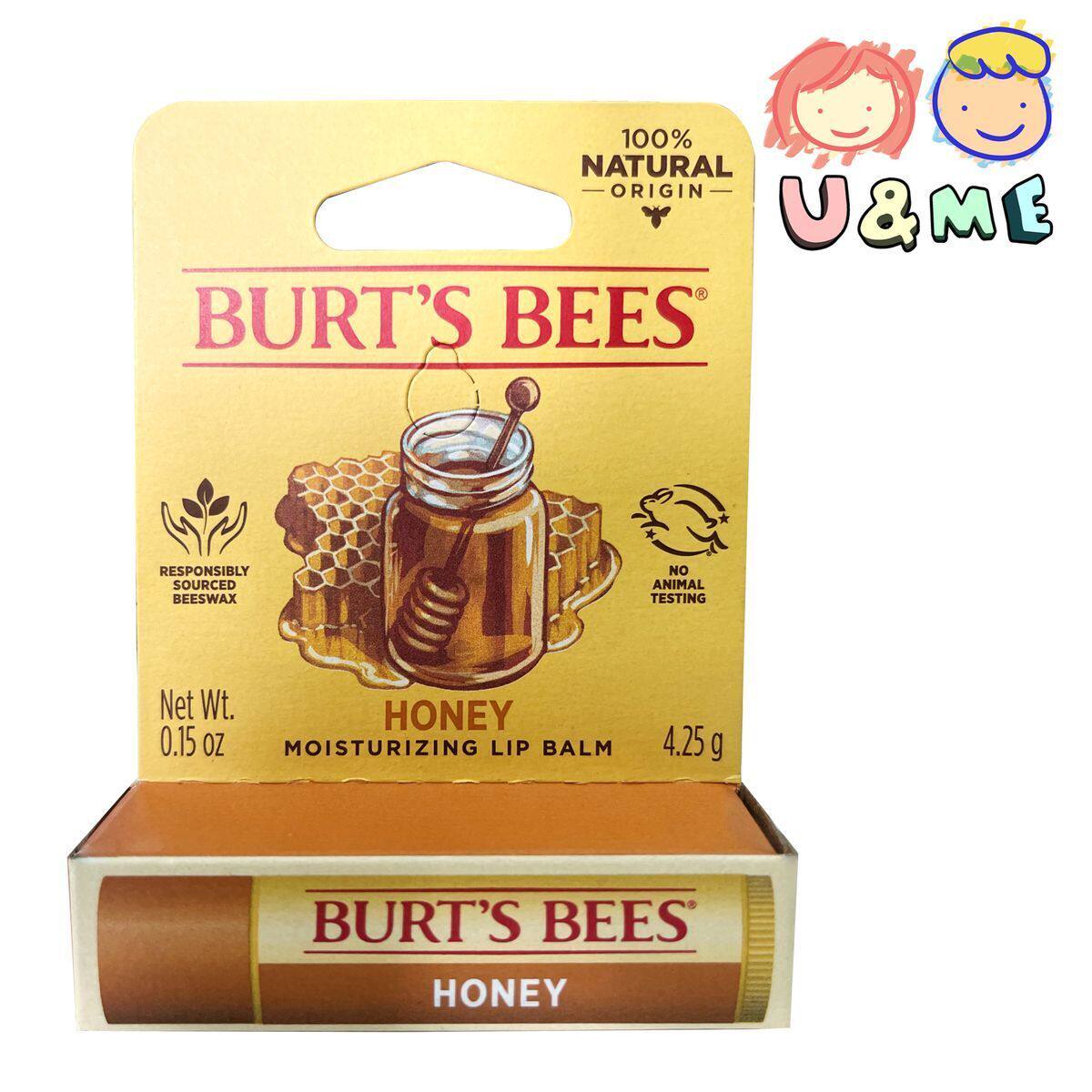 BURT'S BEES小蜜蜂100%天然保湿润唇膏蜂蜜味4.25g滋润秋冬长效版