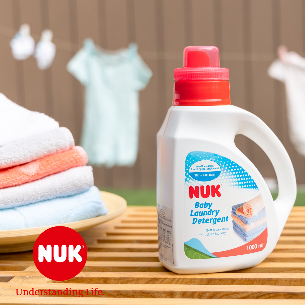 NUK婴儿洗衣液1000mL清洗宝宝衣服安全无毒不刺激皮肤天然材料