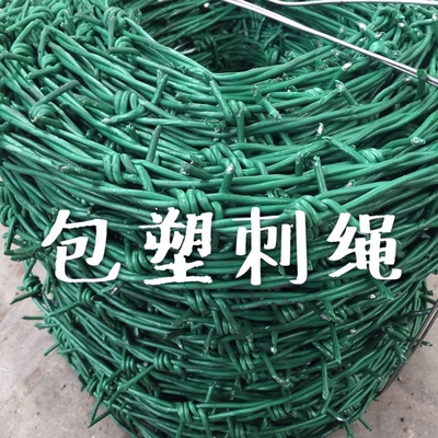 无绿色包塑刺绳冷热镀锌铁丝网