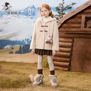 女童羊羔毛风格外套2025秋冬新款洋气中大童仿皮毛一体毛绒大衣