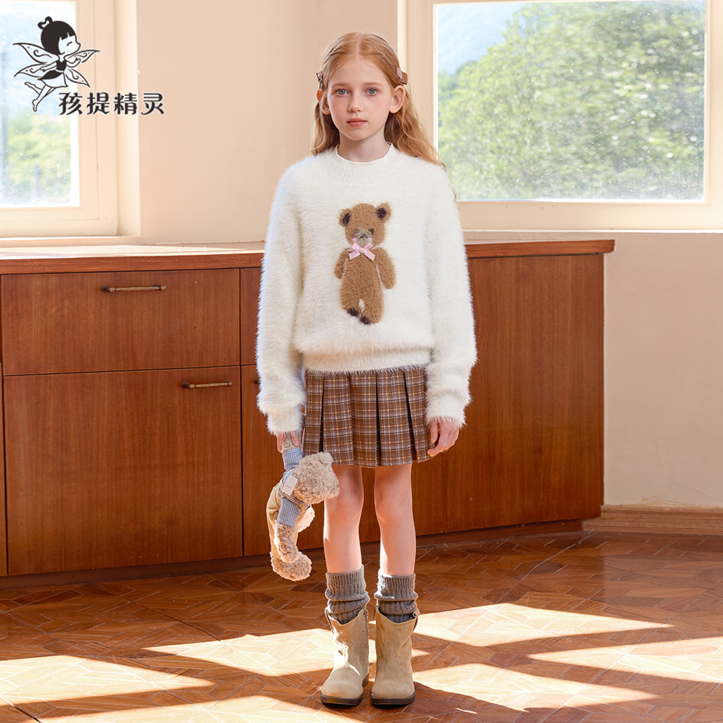 女童水貂毛风格套头毛衣2025秋冬新款洋气中大童加厚打底衫儿童