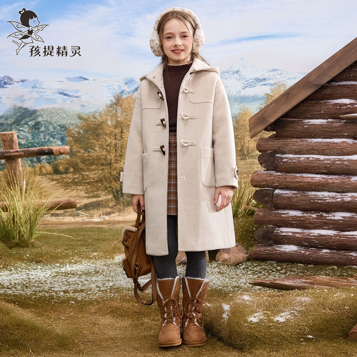 女童学院风夹棉加厚毛呢外套2025秋冬新款洋气中大童呢子大衣儿童