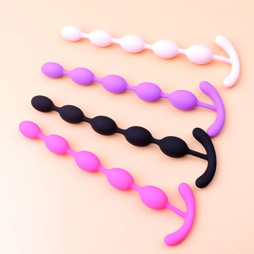 CSilicone Five-Bead Anal Plug Men's and Women's Rear Masturb