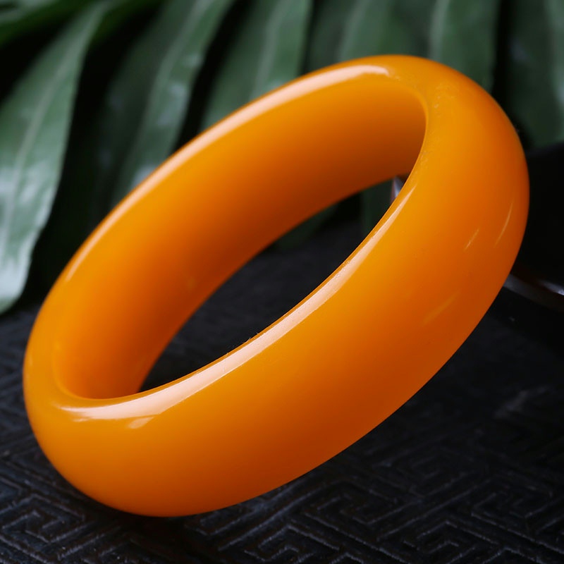 玉翡缘新疆和田黄玉女款玉手镯