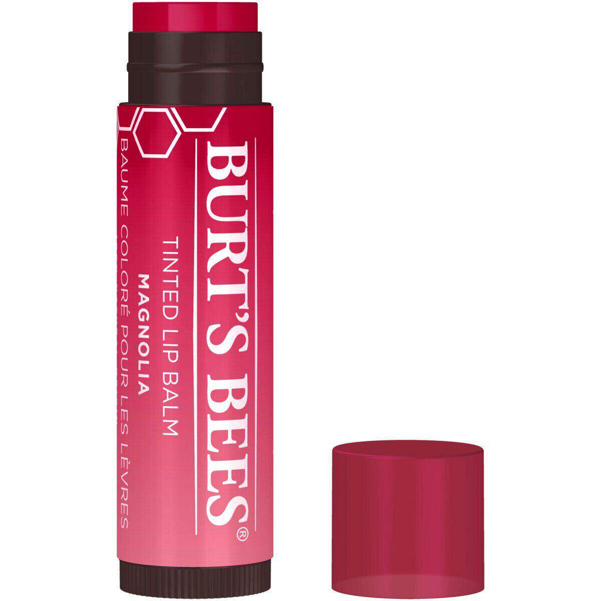 进口BURT'S BEES 有色润唇膏木兰色100%天然色调柔和哑光椰子香味