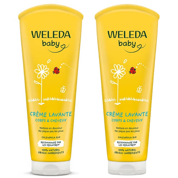 WELEDA 有机金盏花婴幼儿洁肤洗发乳200mlx2支双支优惠装温和洗护