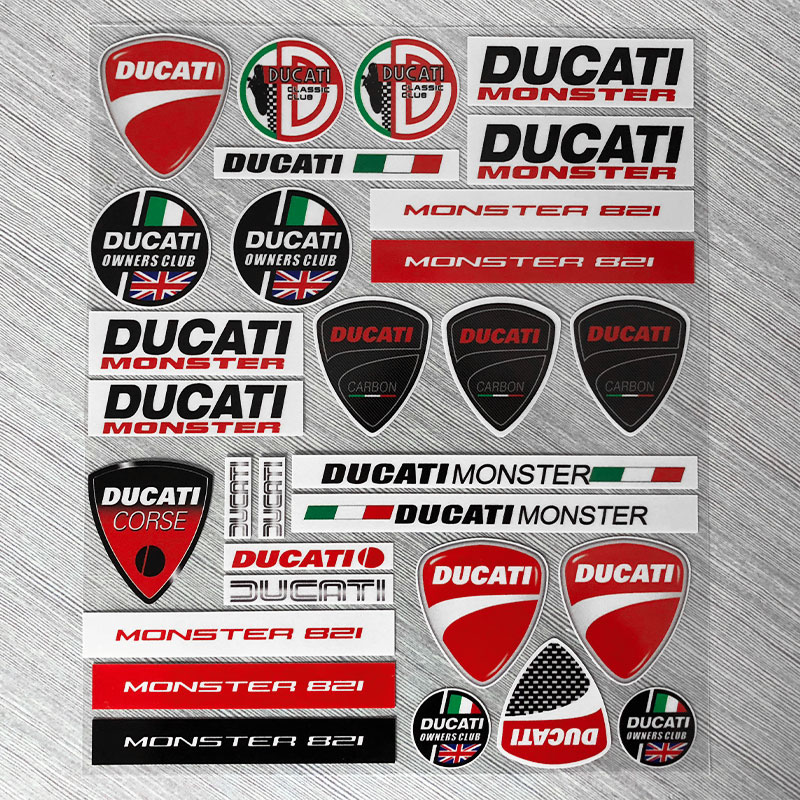 反光贴纸杜卡迪ducati821/1199车标摩托车改装贴花头盔贴花防水