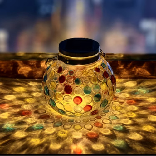 户外暖光太阳能装饰波点许愿灯