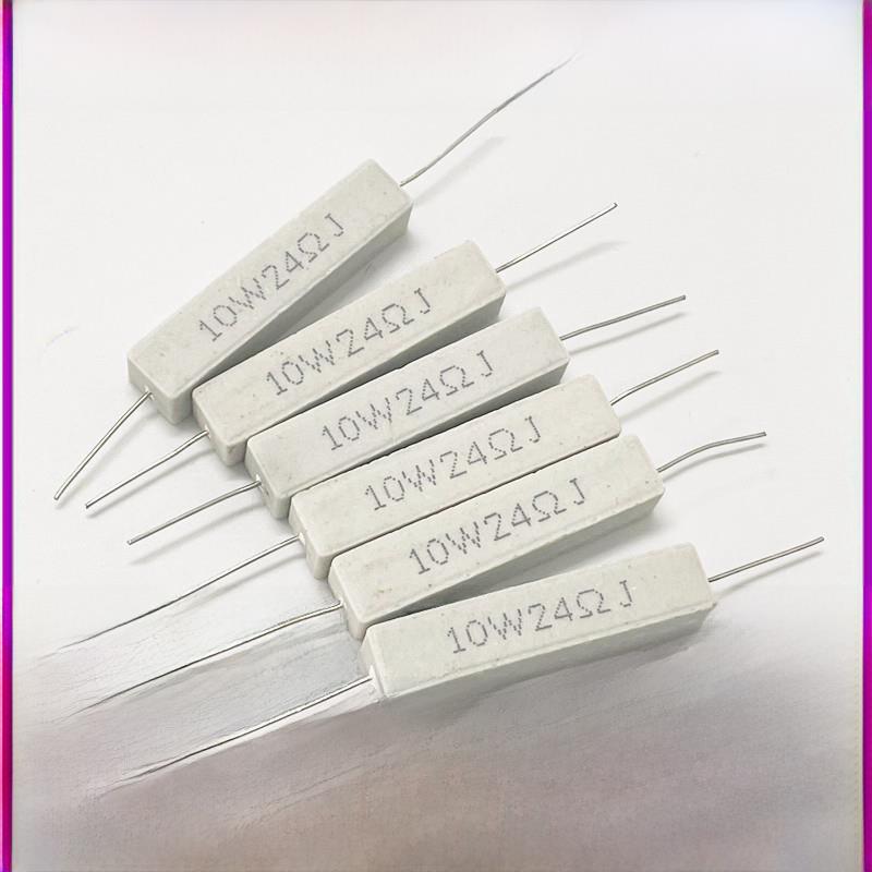 水泥电阻10W水平0.1R/0.25/0.47/3/5/6.8/10/47/100欧姆/1K/10K47