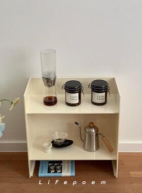 Lifepoem奶油风亚克力置物架简约客厅双层书架碗碟收纳架床头柜