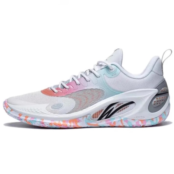 李宁韦德男子减震回弹透气低帮专业篮球鞋