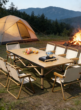 日本进口AVPE户外折叠桌便携式露营餐桌野营蛋卷桌长方形夜市桌子