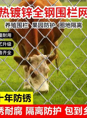 热镀锌钢丝养殖网鸡鸭养猪牛羊围栏勾花网格网圈地果园鱼塘防护网