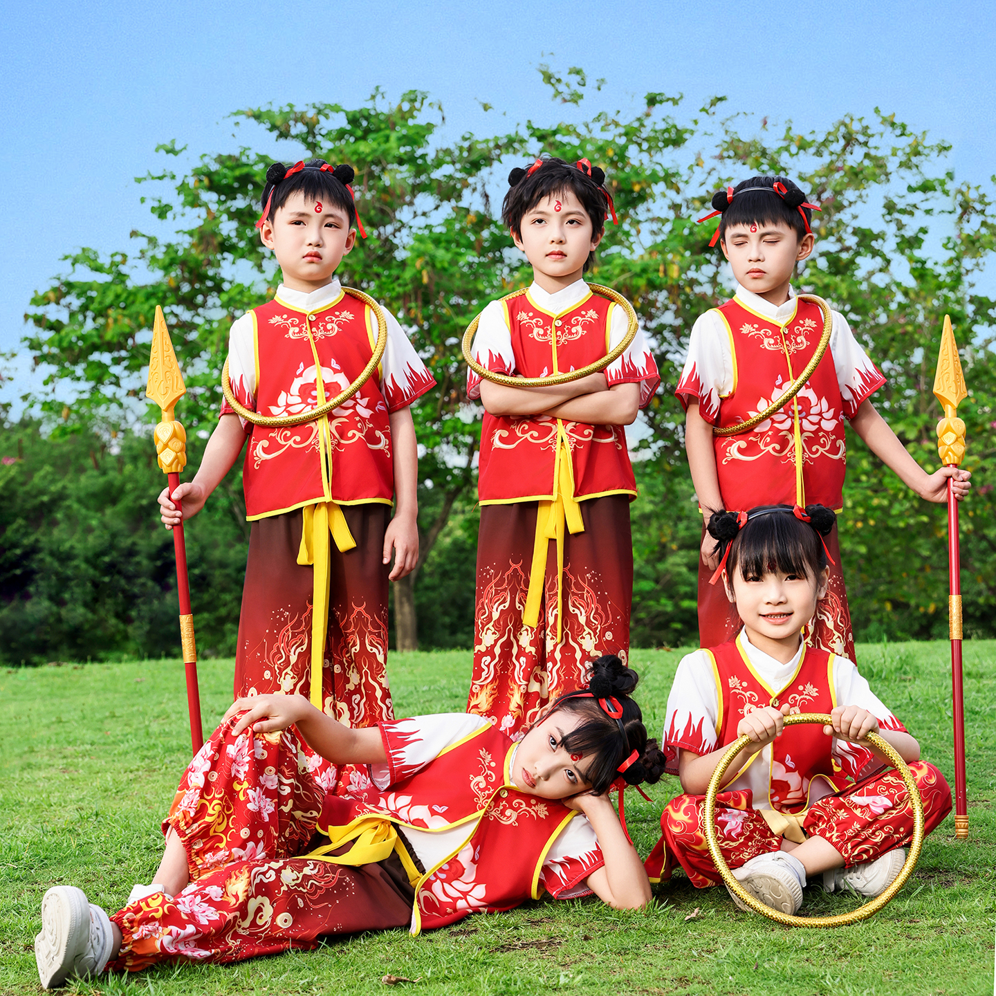 哪吒儿童cos演出服装幼儿园舞蹈