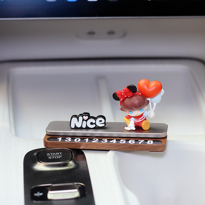 汽车木纹临时停车号码牌