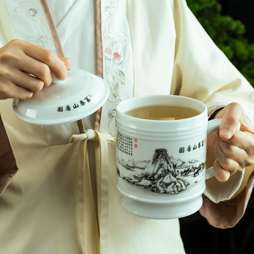 千禹兴耐高温陶瓷特大号茶杯水杯