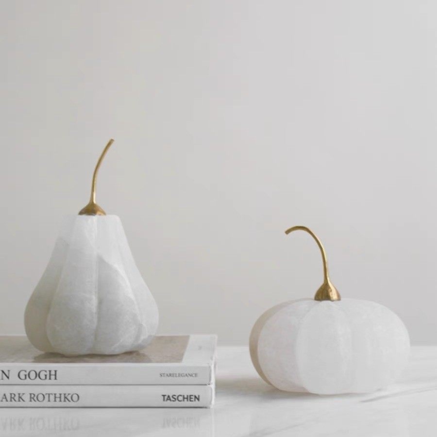 云石南瓜水果摆件样板间