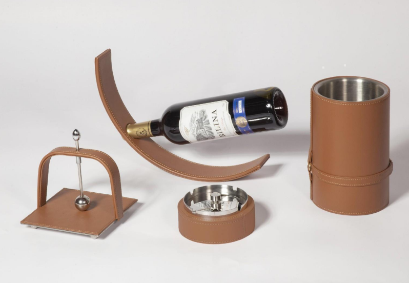 轻奢皮革醒酒器红酒桶酒具样板间售楼处酒吧水吧餐厅厨房冰桶摆件