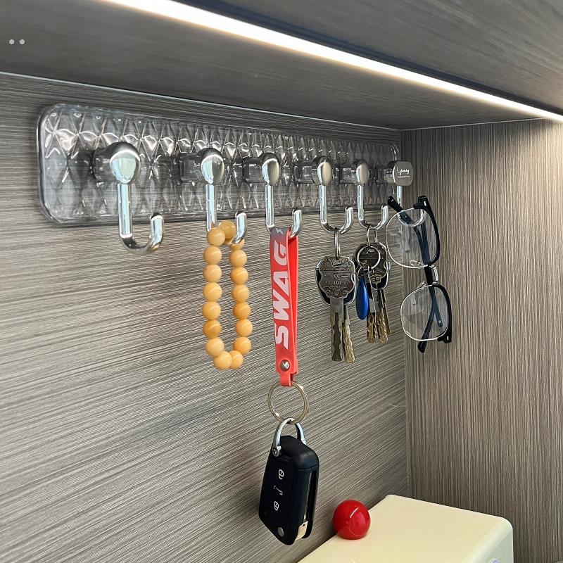 钥匙收纳壁挂架上墙雨伞架宿舍门后帽子置物入户门玄关挂钩免打孔