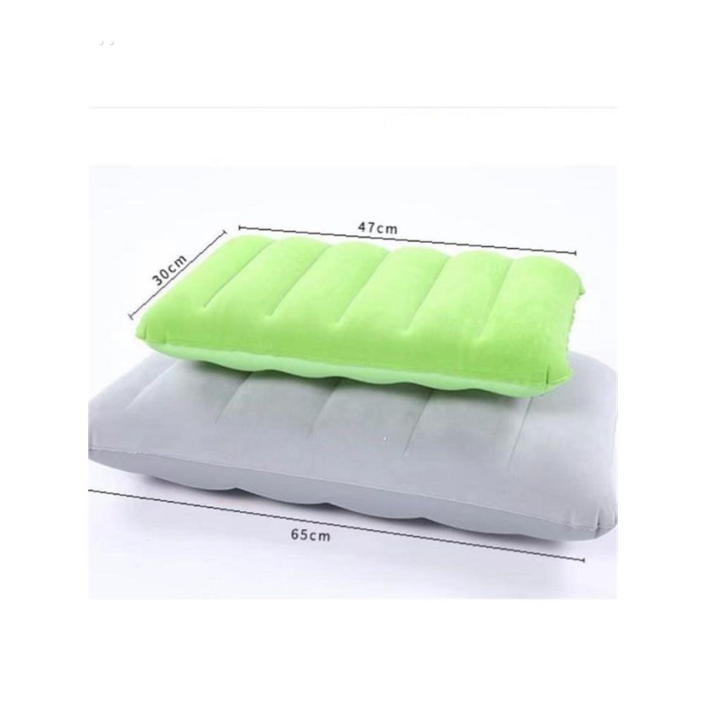 超大号充气枕头毛绒面成人旅行便携加大款方形枕家用午睡枕腰枕靠