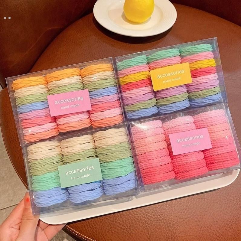 儿童彩色发圈不伤发高马尾扎头绳女童毛巾圈学生耐用高弹发绳皮筋