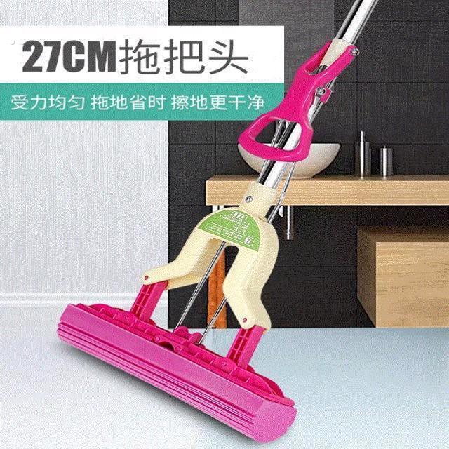 免手胶棉拖把头地拖对折式挤水家用伊美特拖把可伸缩吸水海绵