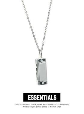 ins小众设计可吹声口琴项链简约文艺叶音ICE同款口哨情侣吊坠链子