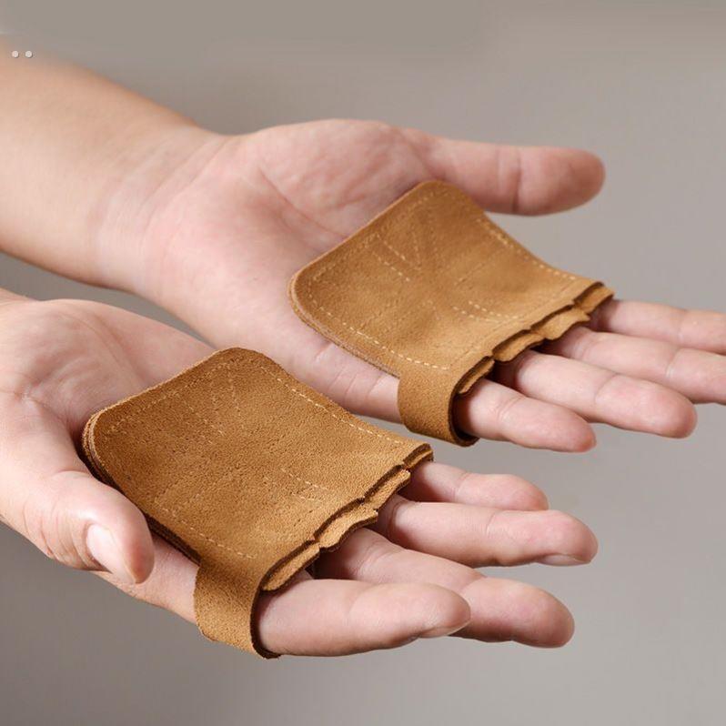 撸铁护掌健身手套引力向上握力带四指单杠辅助训练装备防滑防起茧