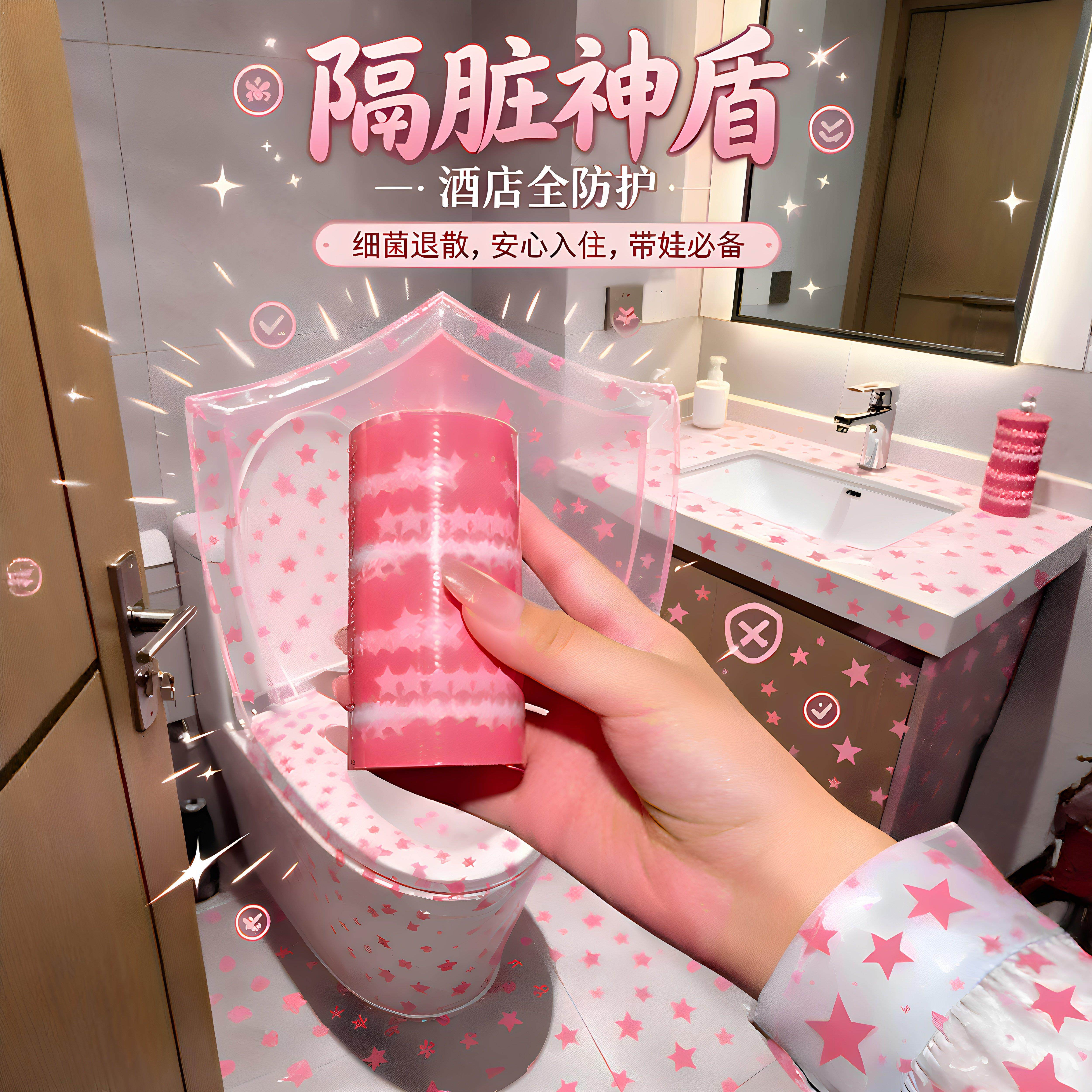 隔脏神盾!宾馆隔脏膜酒店开关透明膜马桶圈水池防细菌感染保护贴