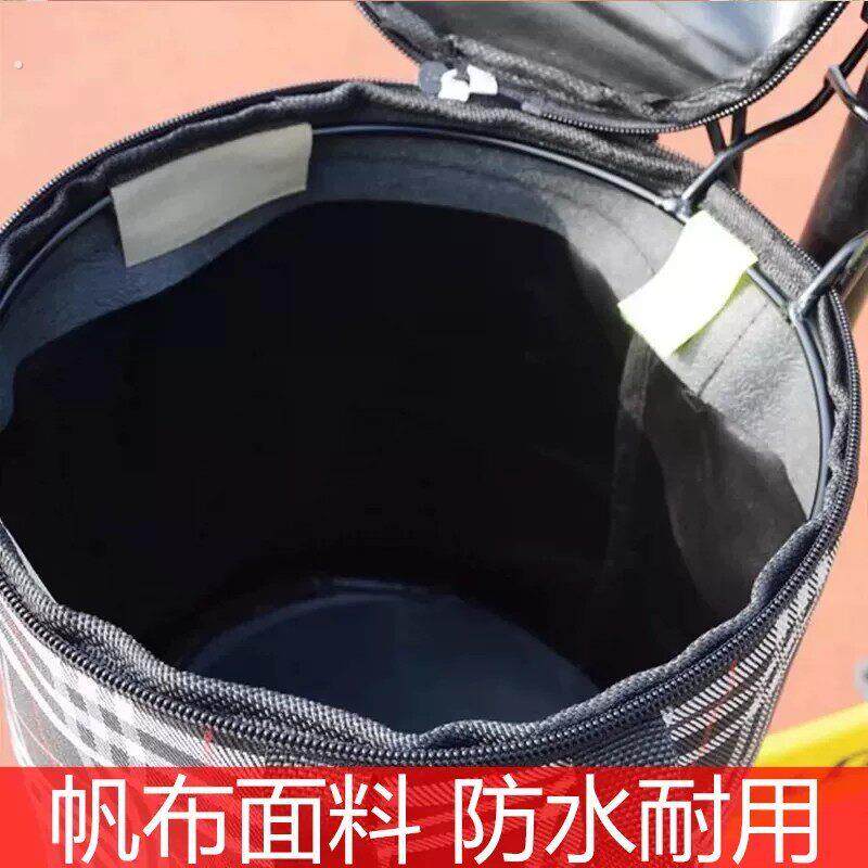 自行车筐山地车前车筐电动车折叠车篓带盖帆布挂篮单车菜篮子防水