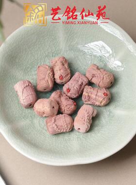 血柏雕刻文玩配饰木雕度母蝴蝶手工饰品手串配件