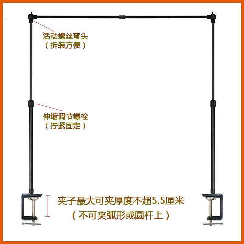 摆摊灯支架挂广告布展示架子夜市横幅招牌杆子夹桌面伸缩地摊固定