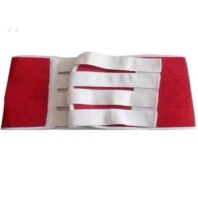 全粘型女收腹收腰健美随身腹带红色健美腹带全粘型束腰带