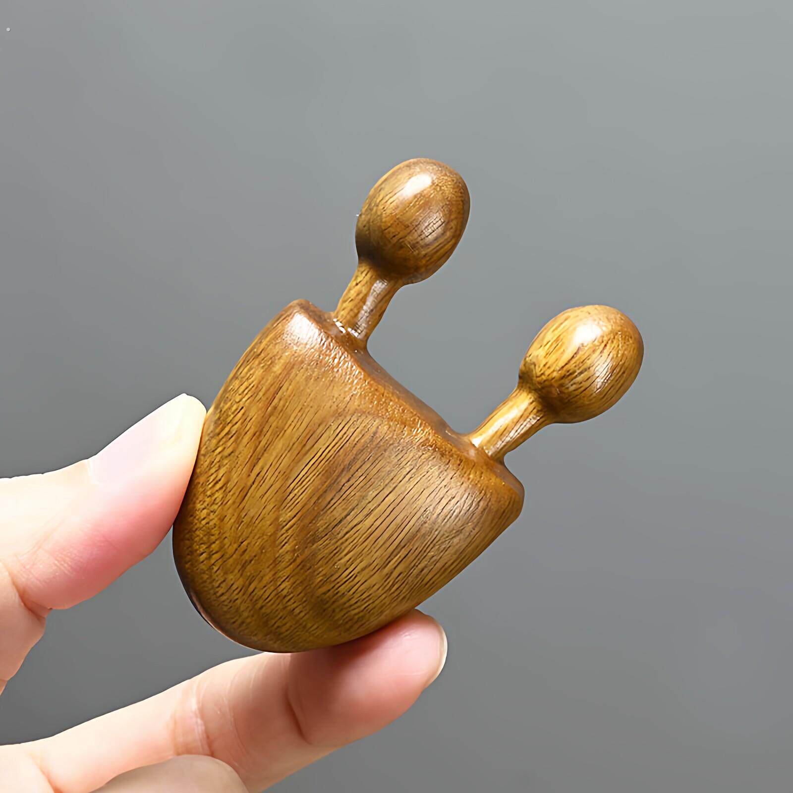 绿檀木小青蛙眼部按摩棒耳刮按摩器拨筋棒面脸部提拉经络梳痧穴位
