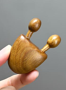 绿檀木小青蛙眼部按摩棒耳刮按摩器拨筋棒面脸部提拉经络梳痧穴位