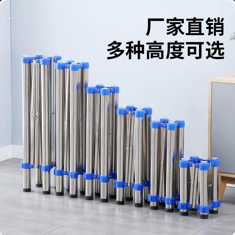 桌架子桌腿可折叠支架不锈钢桌脚铁艺加厚桌子腿伸缩架子餐台脚架