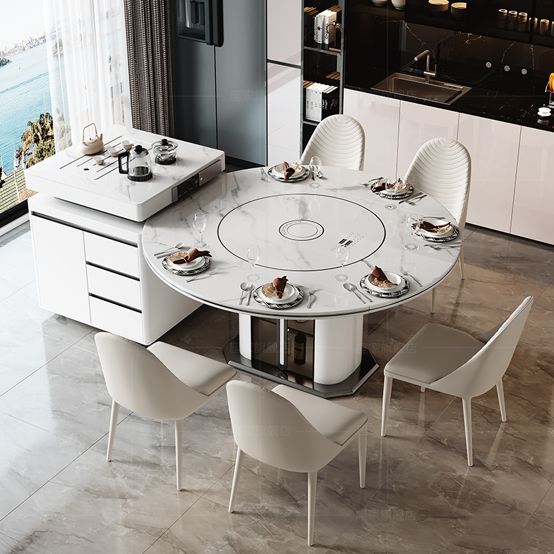 一体家用可伸缩岛台餐桌