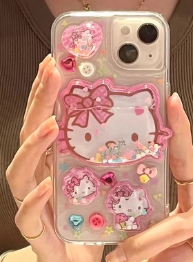 可爱立体流沙摇摇乐Kitty猫一加ACE2V手机壳1+11滴胶10R软壳oneplus8T 9RT 7Tpro保护套6t卡通ACE竞速趣味女