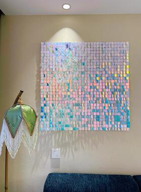 新家的100个快递-风动板亮片卧室客厅玄关装饰画墙面遮丑高级装饰