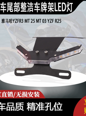 适用雅马哈YZFR3 MT 25 MT 03 YZF R25尾部整洁车牌架LED灯