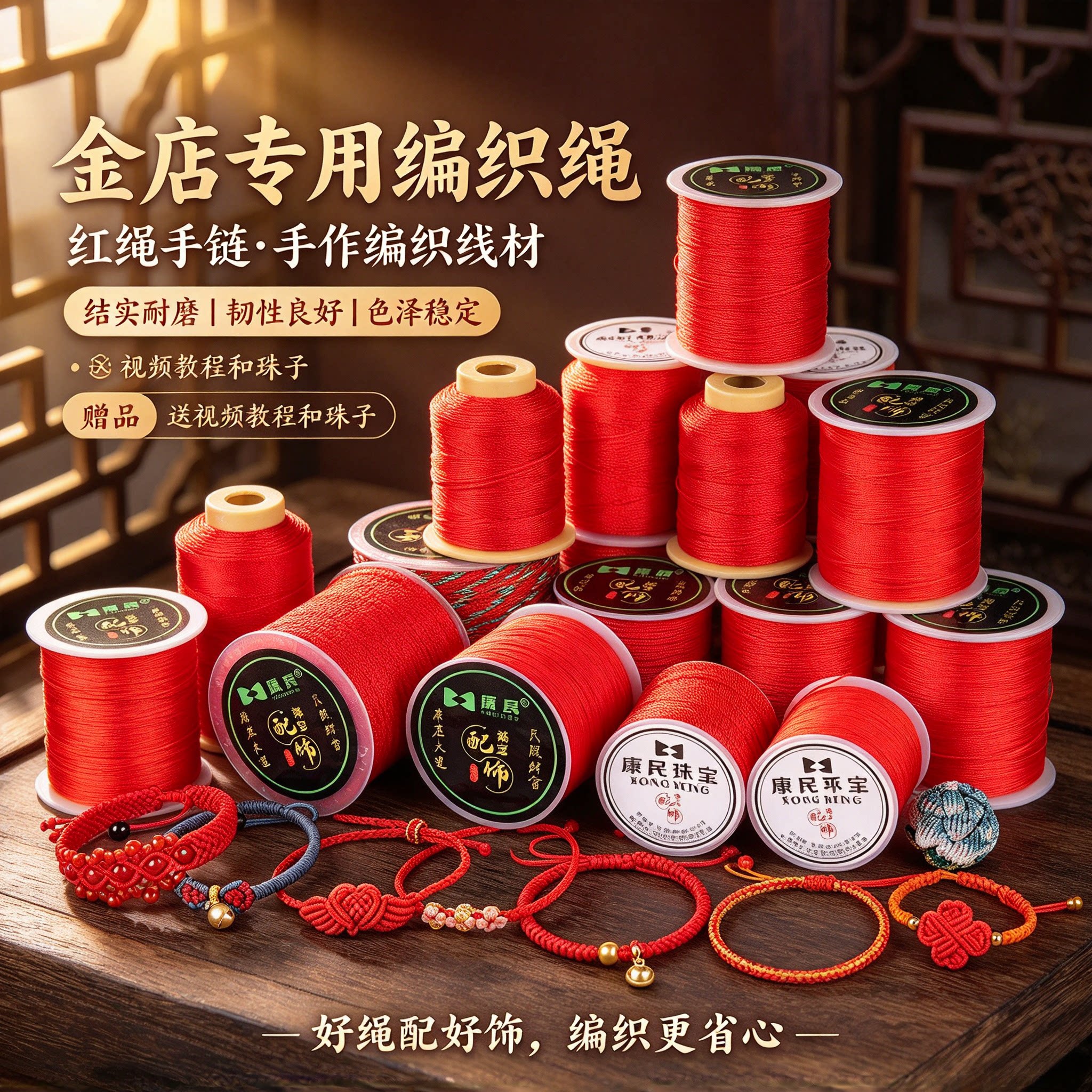红绳手链编织绳手工diy材料手编绳线中国结绳子玉线红线绳编织手