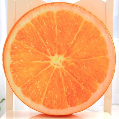 造型坐垫可拆洗水果款宠物窝垫西瓜橙子火龙果学h生圆形抱枕椅垫