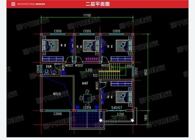 别墅设计图纸二层大o气小复式新农村自建房屋住宅全套施工图带水