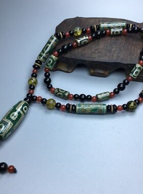 纯天然玛瑙天珠吊坠=项链