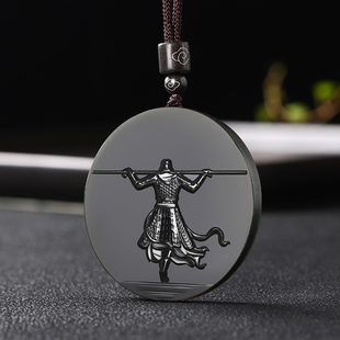 真品和田玉大圣归来玉坠新疆青玉男士女士玉吊坠珠宝玉石玉牌挂件