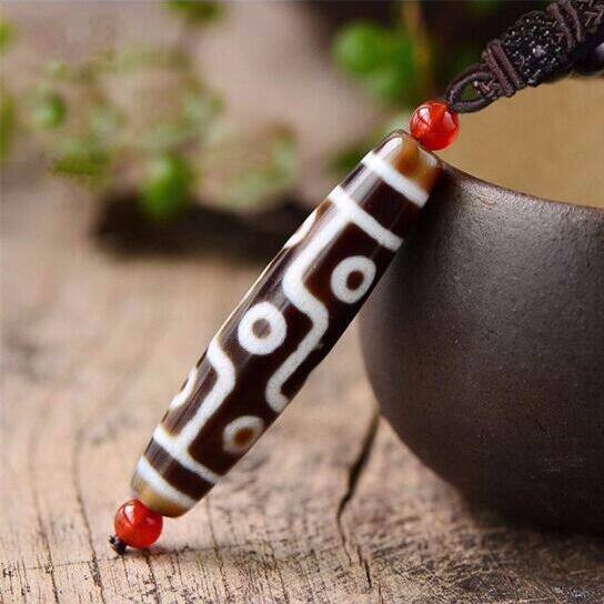 九眼老天珠吊坠项链天然玉髓玛瑙挂坠男女情侣饰品网红同款