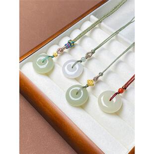 平安扣合集|天然和田玉吊坠女 怀古扣晴水藕粉白玉石项链毛衣孤品