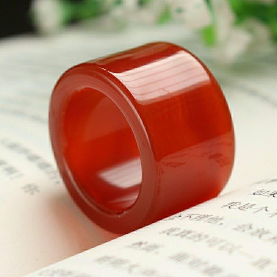 包邮纯天然玛瑙扳指仿古款戒指男款玉石高冰水晶玉髓精品高端指环